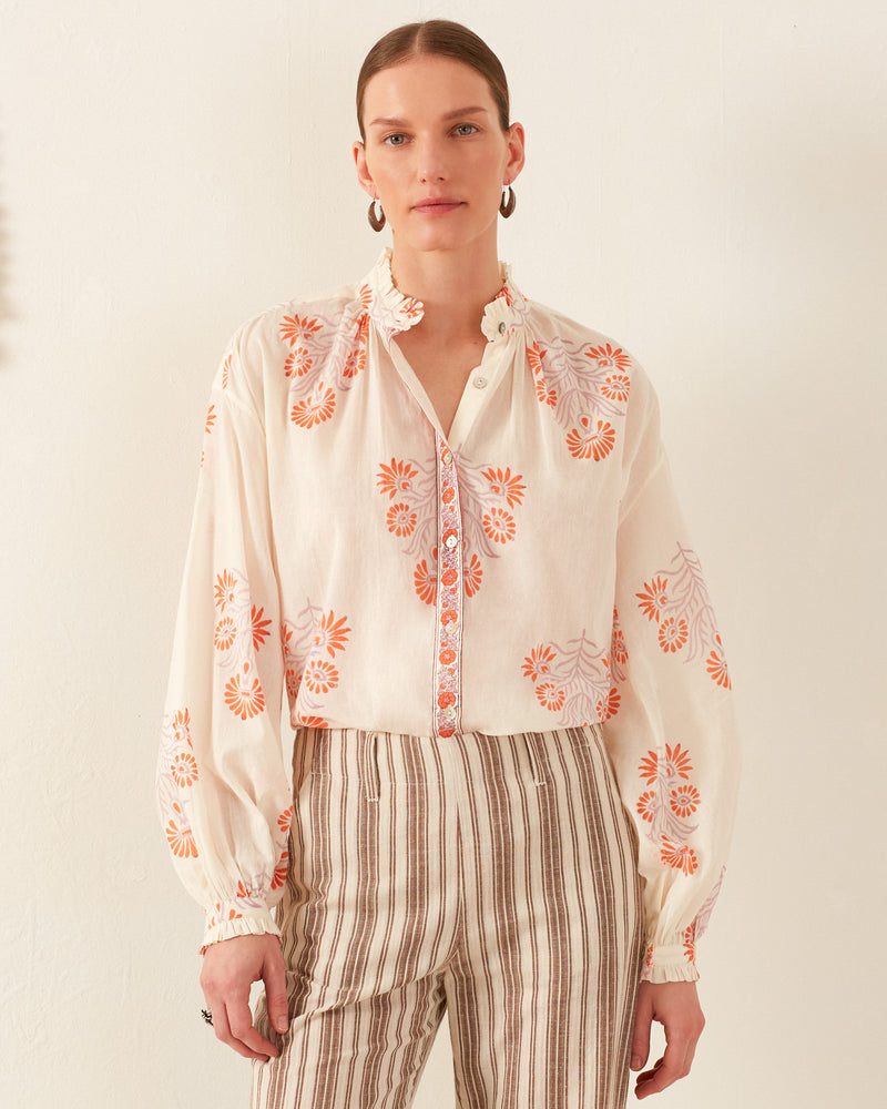 POET PAPAYA ASTER BLOUSE - IVORY PAPAYA