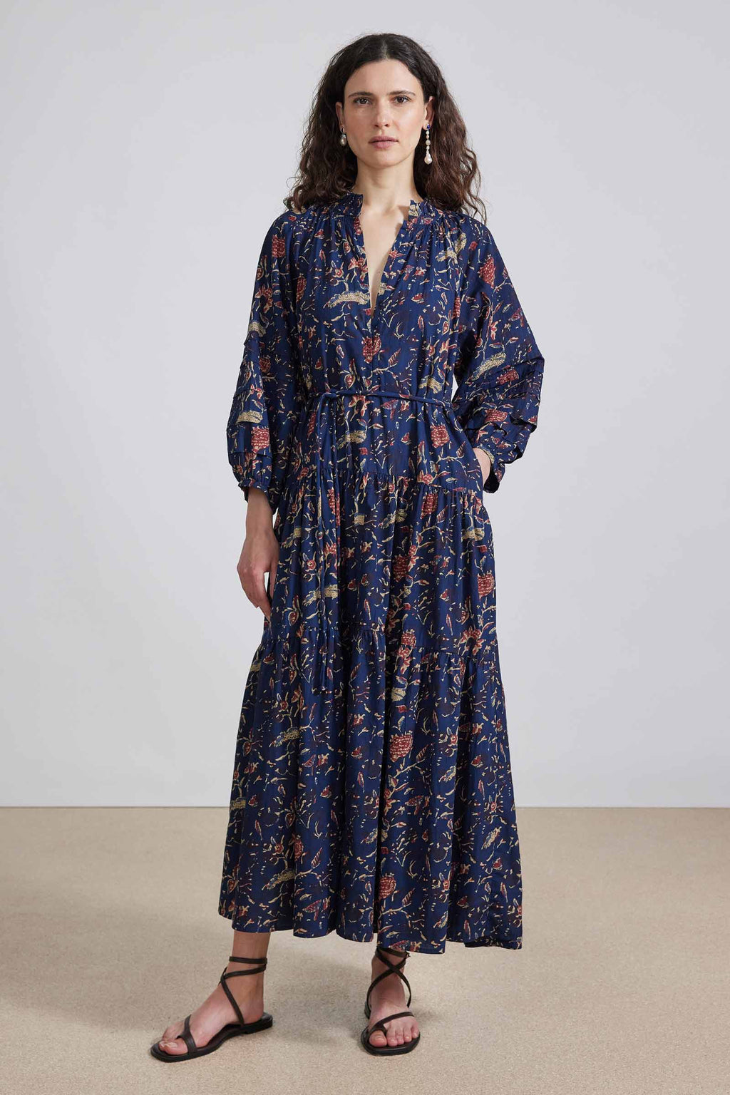 TRINIDAD MAXI DRESS - INDIGO JARDIN BLACK – Heist