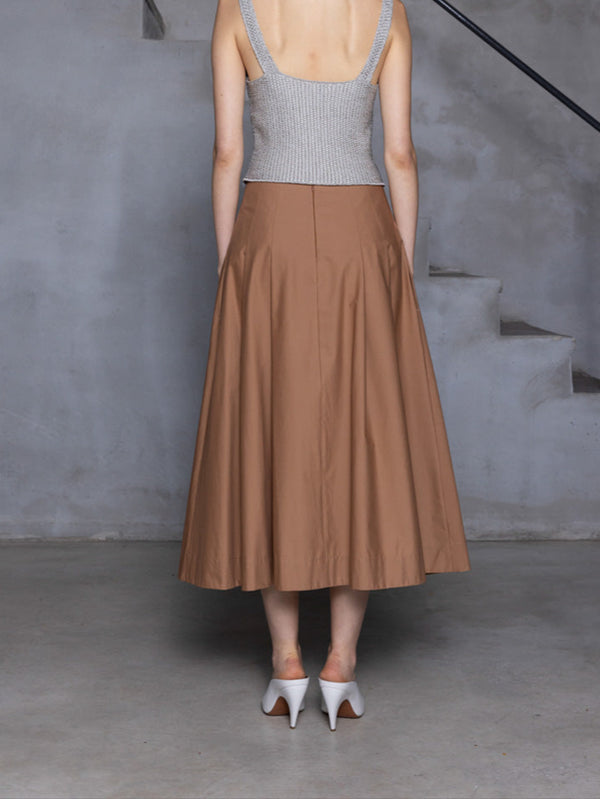 POPLIN SKIRT - ALMOND