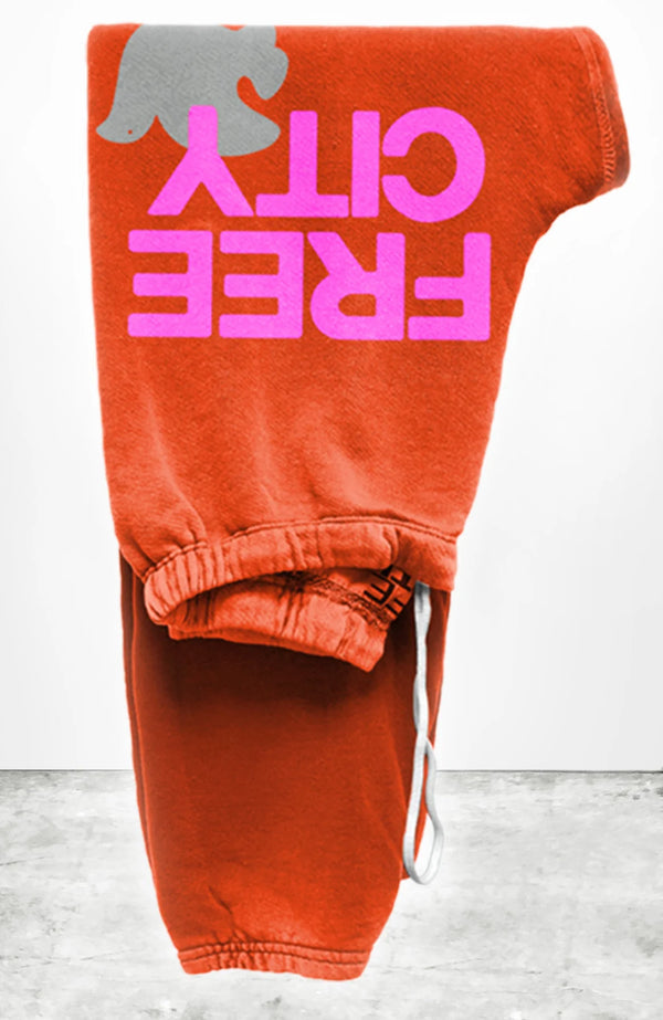 FREECITY LARGE SWEATPANT - ORANGE PLANT