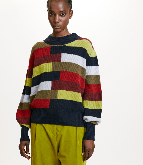 TOHOKU SWEATER - BLU MULTICOLOR