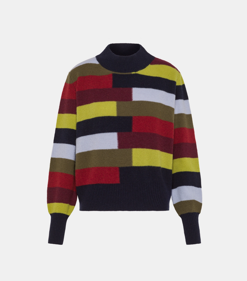 TOHOKU SWEATER - BLU MULTICOLOR