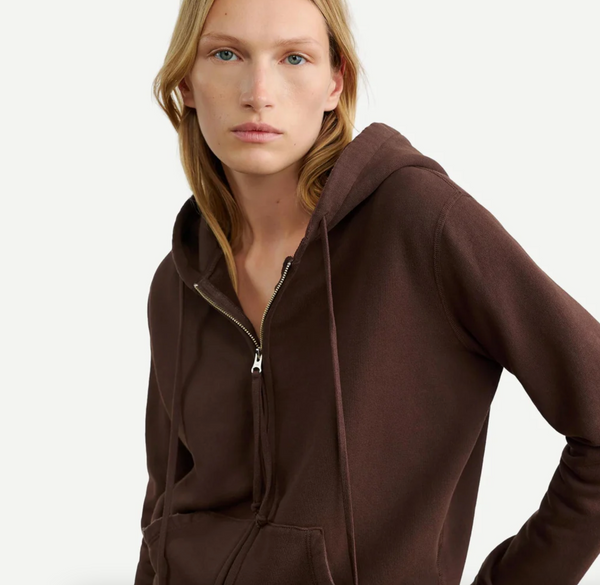 CALLIE ZIP UP HOODIE - COCOA