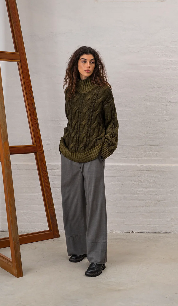 HIGH NECK PULLOVER - FW2417 - VINTAGE GREEN