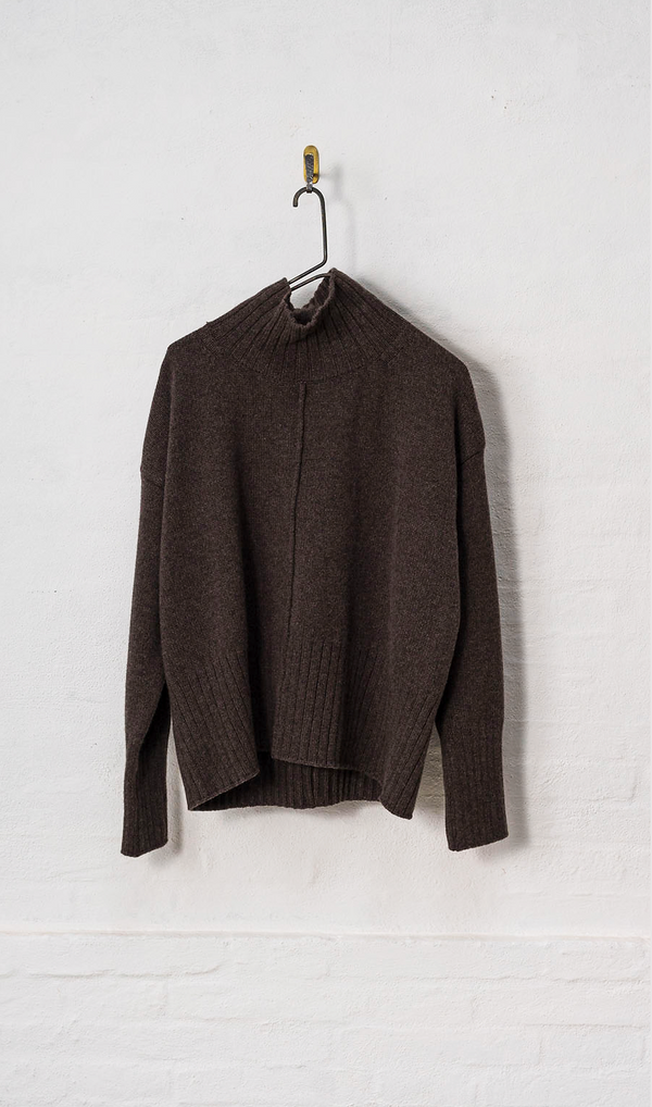 HIGH NECK PULLOVER - FW2403 - WALNUT