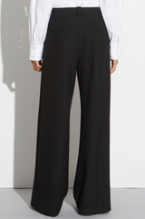 TIFFANY MID-WASTED WIDE LEG TROUSER - BLACK