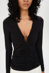 ALBERTI BAILEY LONGSLEEVE TOP - BLACK