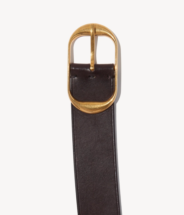 AVERY BELT - DARK BROWN W/ANTIQUE BRASS BUCKLE