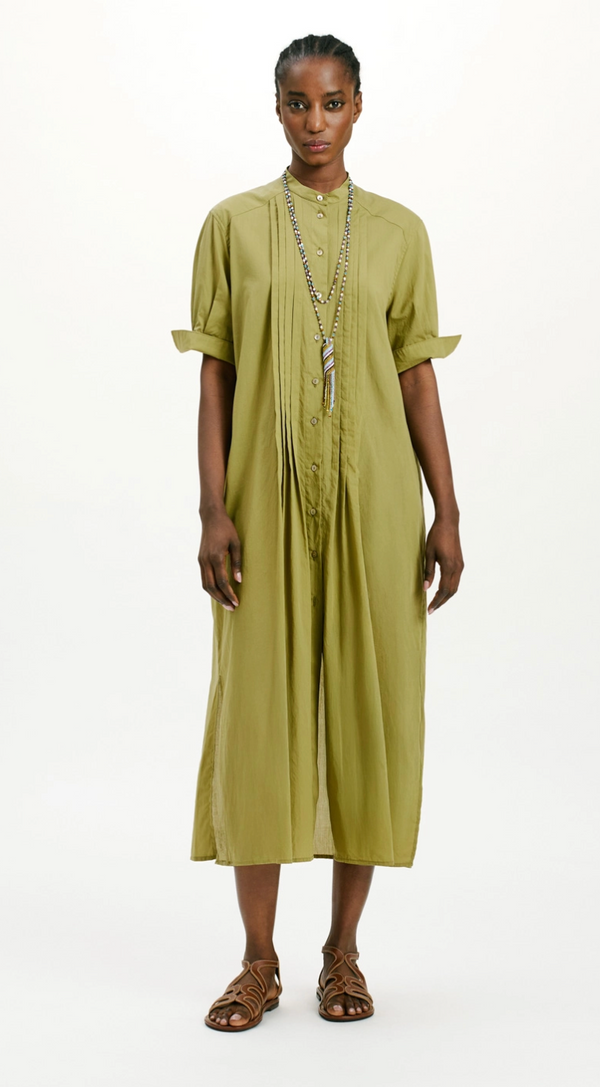 SEAN DRESS IN COTTON VOILE - AVOCADO